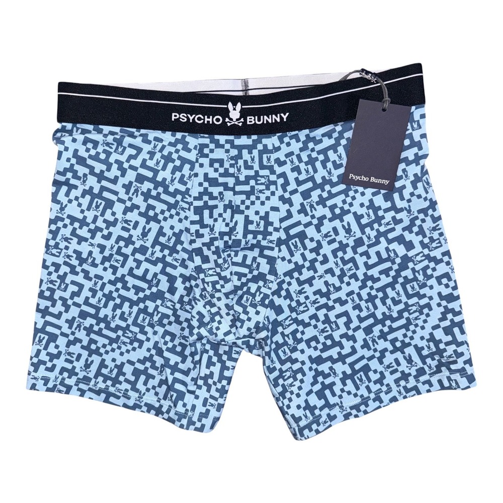 Psycho Bunny Mens Medium Blue Josh Boxer Briefs NWT